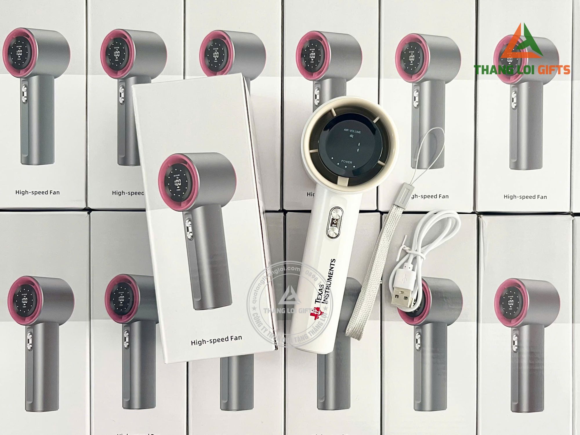 Quạt mini cầm tay in logo công ty theo yêu càu