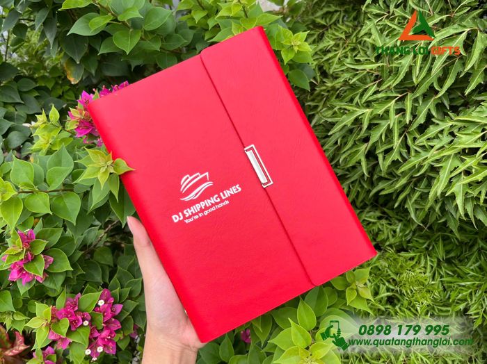 Sổ tay bìa còng da Simili in logo