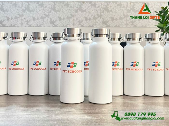 B&igrave;nh giữ nhiệt in logo trường học theo y&ecirc;u cầu