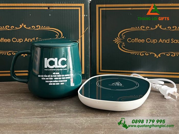 Set Ly sứ t&iacute;ch điện in ấn logo theo y&ecirc;u cầu