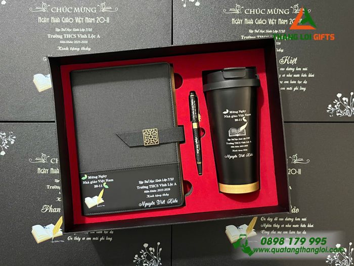 Set qu&agrave; tặng 20/11 khắc t&ecirc;n thầy c&ocirc; theo y&ecirc;u cầu