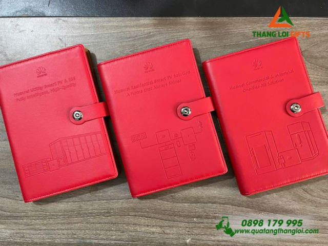 Sổ tay da bìa còng A5 in logo dập chìm ST-13