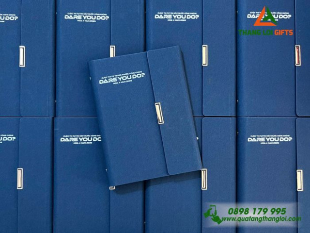 Sổ tay bìa da còng gập 3 ST-01