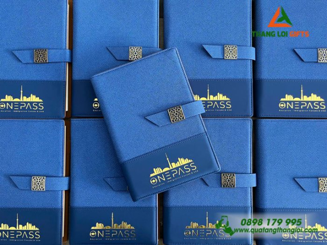 Sổ tay bìa da còng tổ ong in logo ST-02