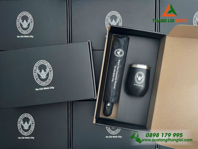Bộ quà tặng Ô dù cầm tay + Cốc giữ nhiệt GS-28