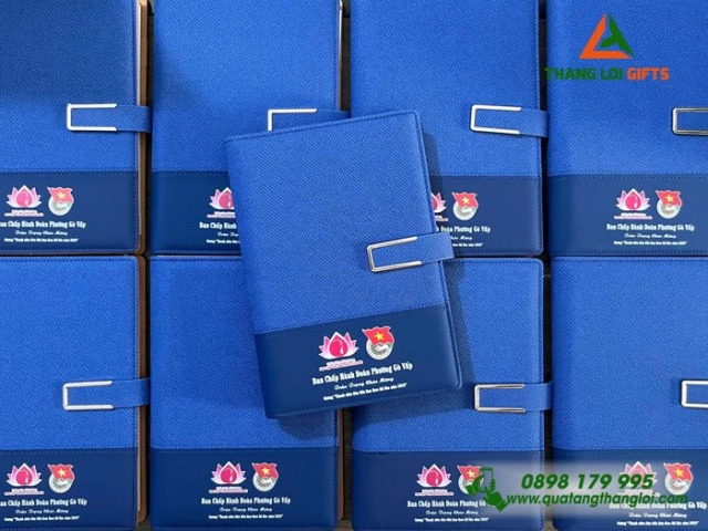 Sổ tay bìa da còng in logo ST-03