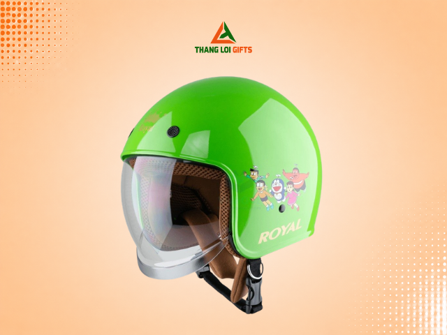 Mũ bảo hiểm 3/4 đầu in logo KH-07