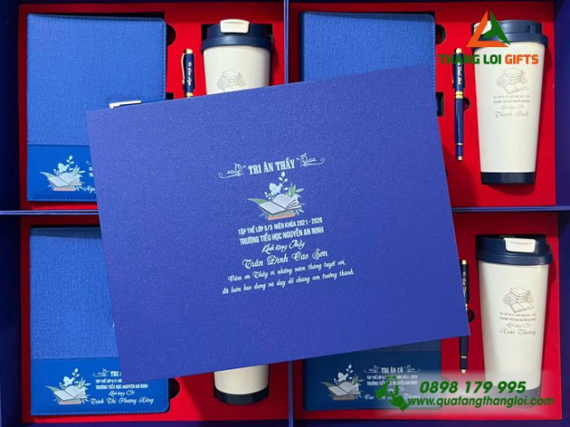 Bộ quà tặng thầy cô Sổ tay + Bút ký + Ly giữ nhiệt GS-11