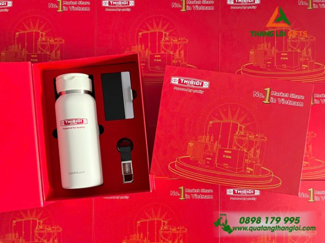 Bộ quà tặng Bình giữ nhiệt + Namecard + Móc khóa GS-10